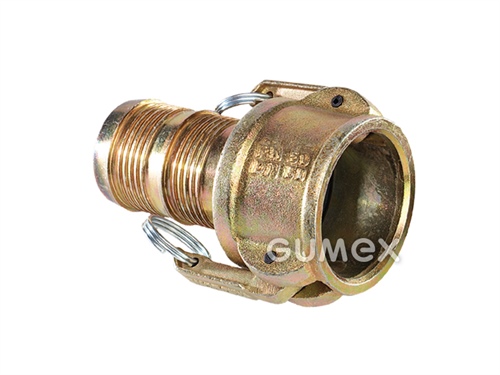 KAMLOK BETÓN systém 22, spojka s plným prietokom DN35, tŕň na hadicu 35mm, 50bar, liatina/oceľ/pozinkované